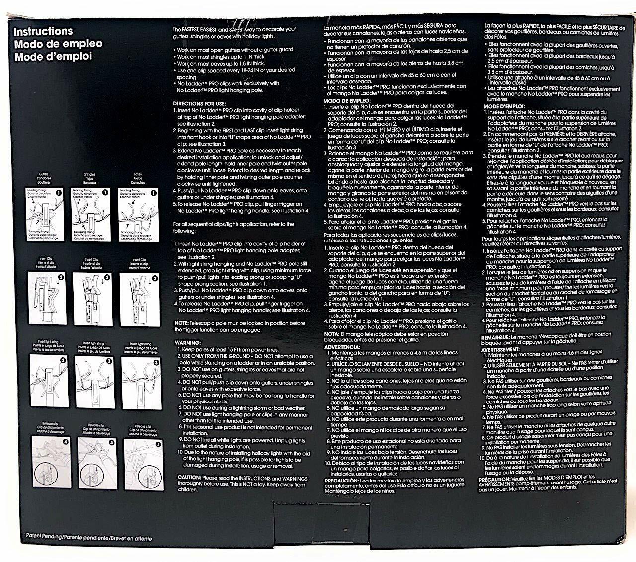 Pro No Ladder Rapid Release 50 Holiday Lights Gutter Clips Plastic