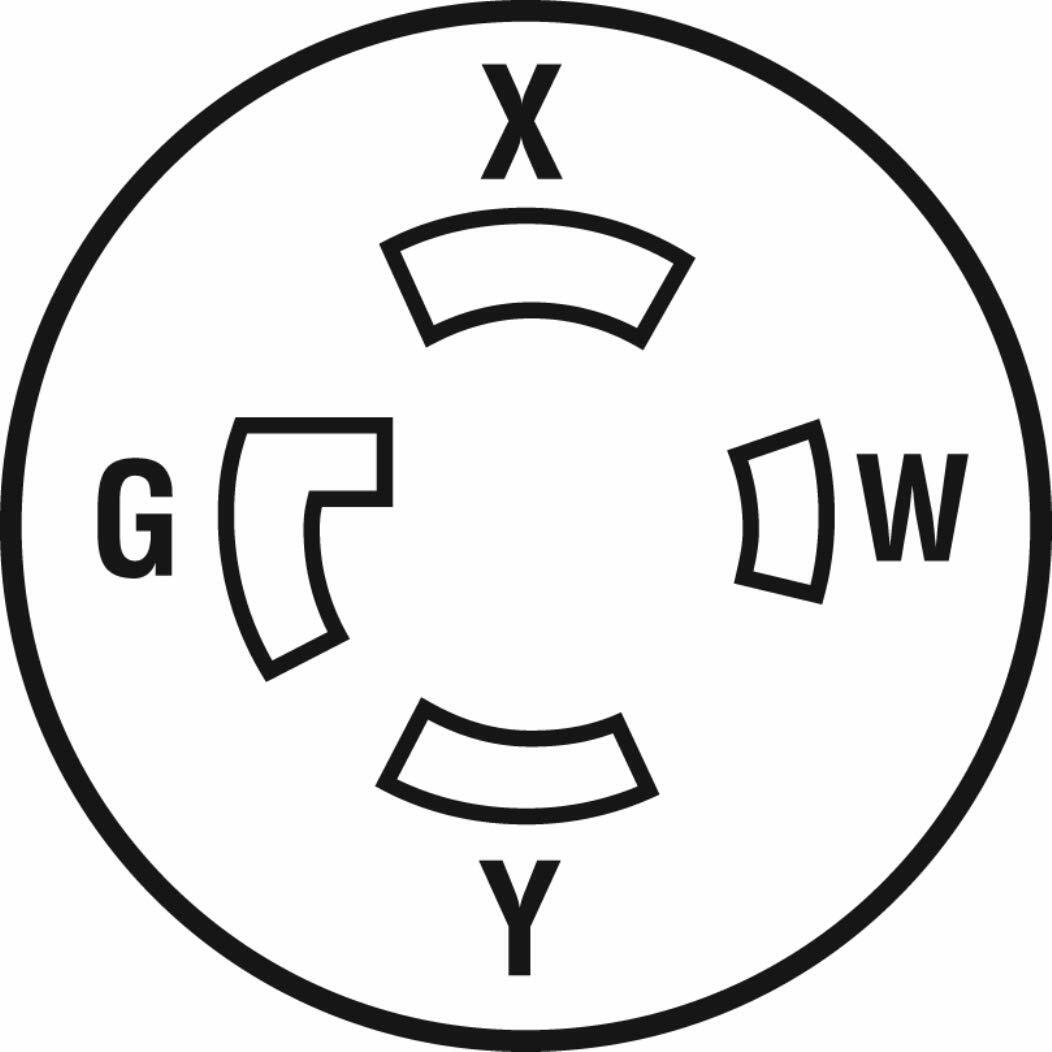 Legrand-Pass & Seymour L1430CCCV3 Industrial Specification Grade Turn Lock Connector, Four Wire 30-Amp 125-volt/250-volt Ip20 Regulation Suitable