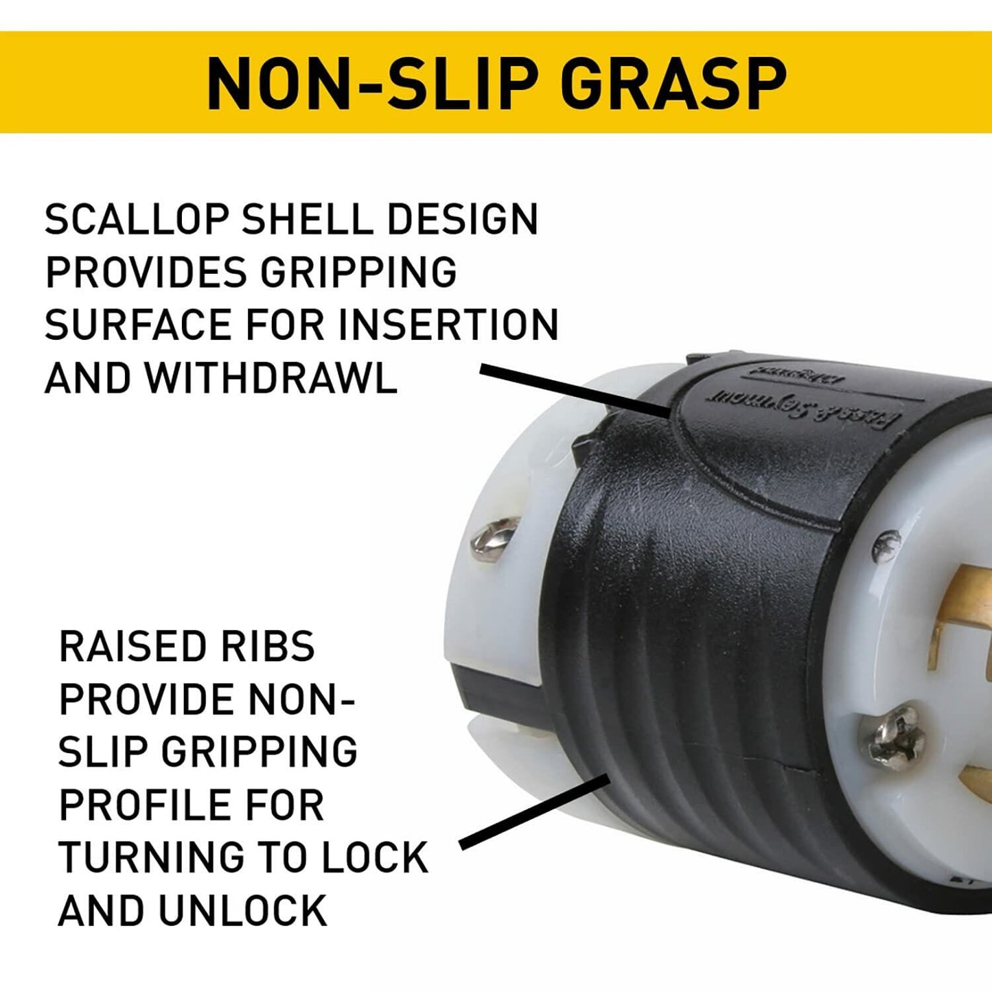 Legrand-Pass & Seymour L1430CCCV3 Industrial Specification Grade Turn Lock Connector, Four Wire 30-Amp 125-volt/250-volt Ip20 Regulation Suitable