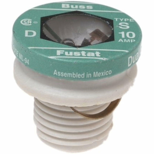 BUSSMANN S-10-10 Amp Type S Time-Delay Dual-Element Plug Fuse Rejection Base 125V Ul Listed (Pack of 1)