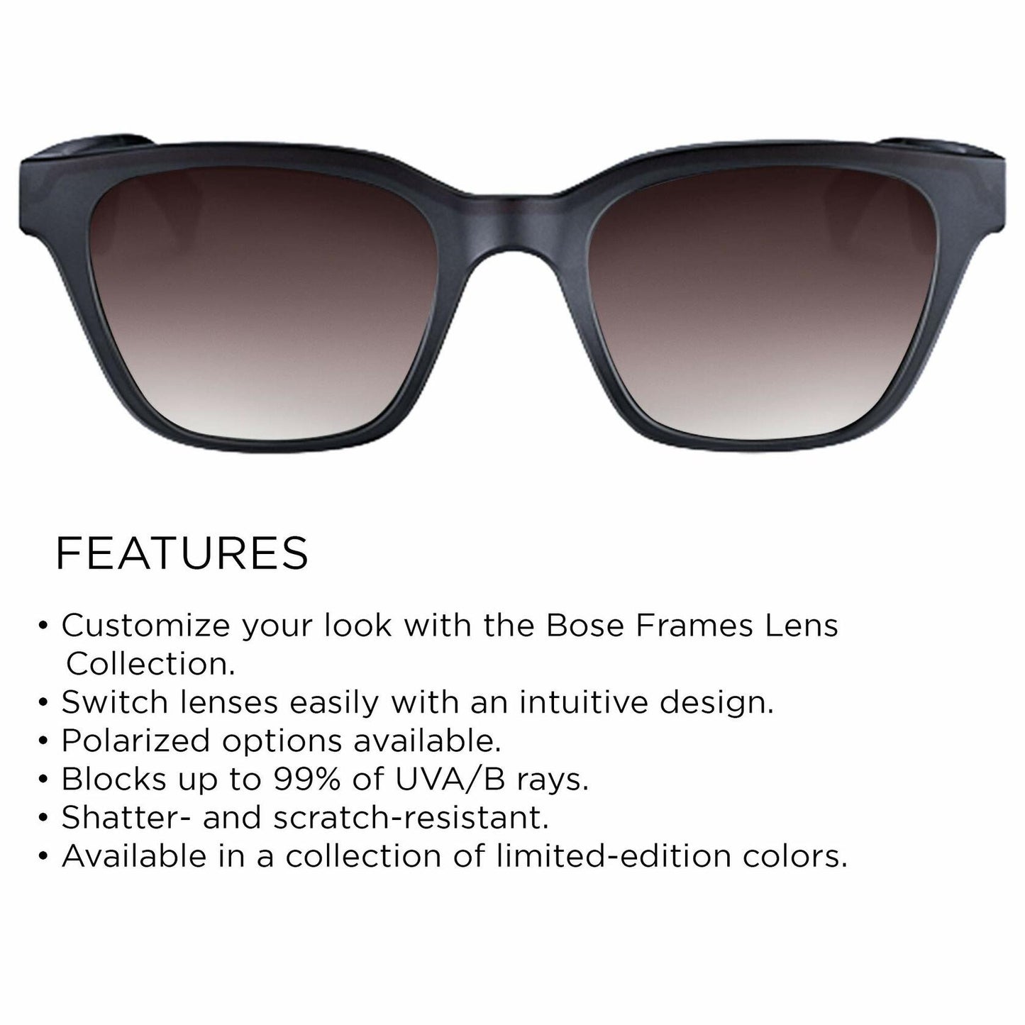 Bose Purple Fade, Soprano Cat-Eye Replacement Sunglass Lenses, Lens Width: 55 mm
