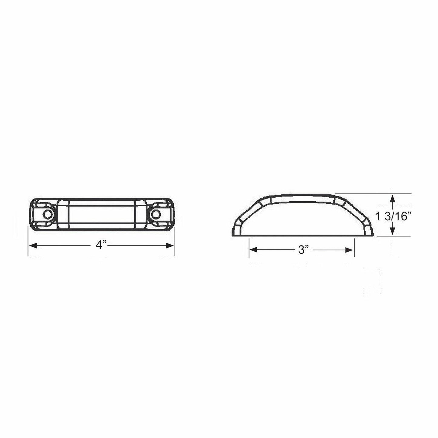 Blazer International C535R LED Rectangular Clearance/Side Marker Light, Red