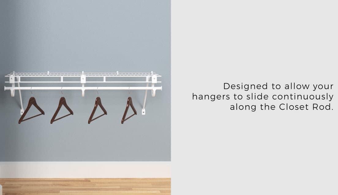 Supp Rod Clst 5-3/4In 0.87In Closetmaid Ventilated Shelving Mounting 5655 White