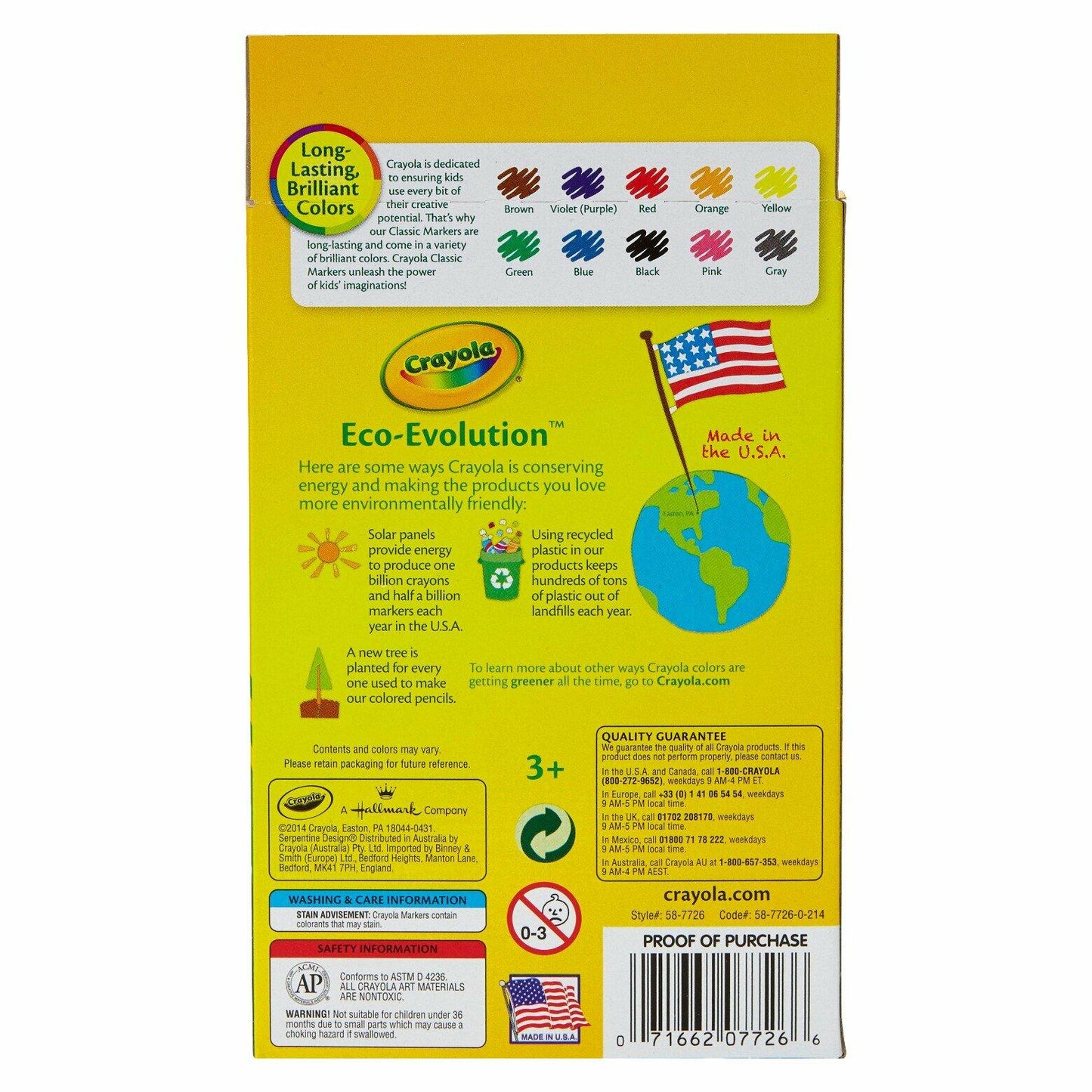 Crayola Fine Line Markers, Classic Colors, 10 Count, Back to School Supplies for Kids and Teachers, Gifts