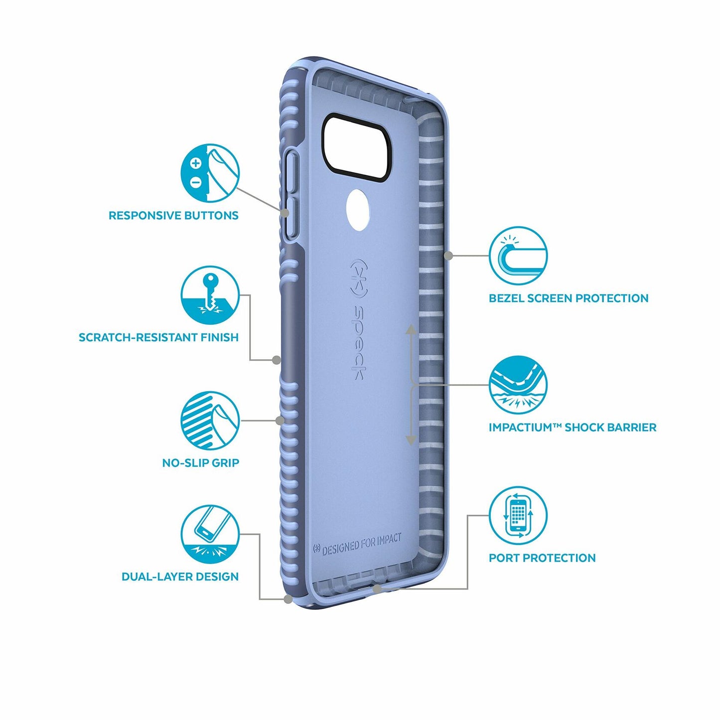 Speck Presidio Grip for LG G6, Marine Blue/Twilight Blue
