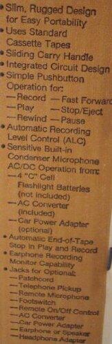 Ge General Electric Cassette Recorder Slim Style 3-5015/16 (3-5016 D)