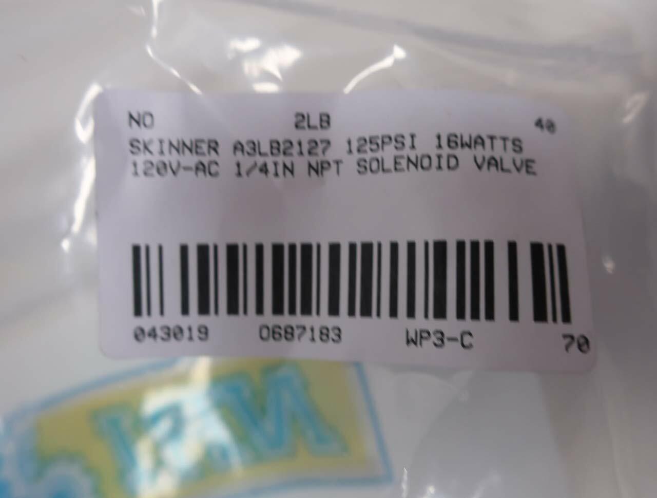 SKINNER A3LB2127 120V-AC 1/4IN NPT Solenoid Valve R687183