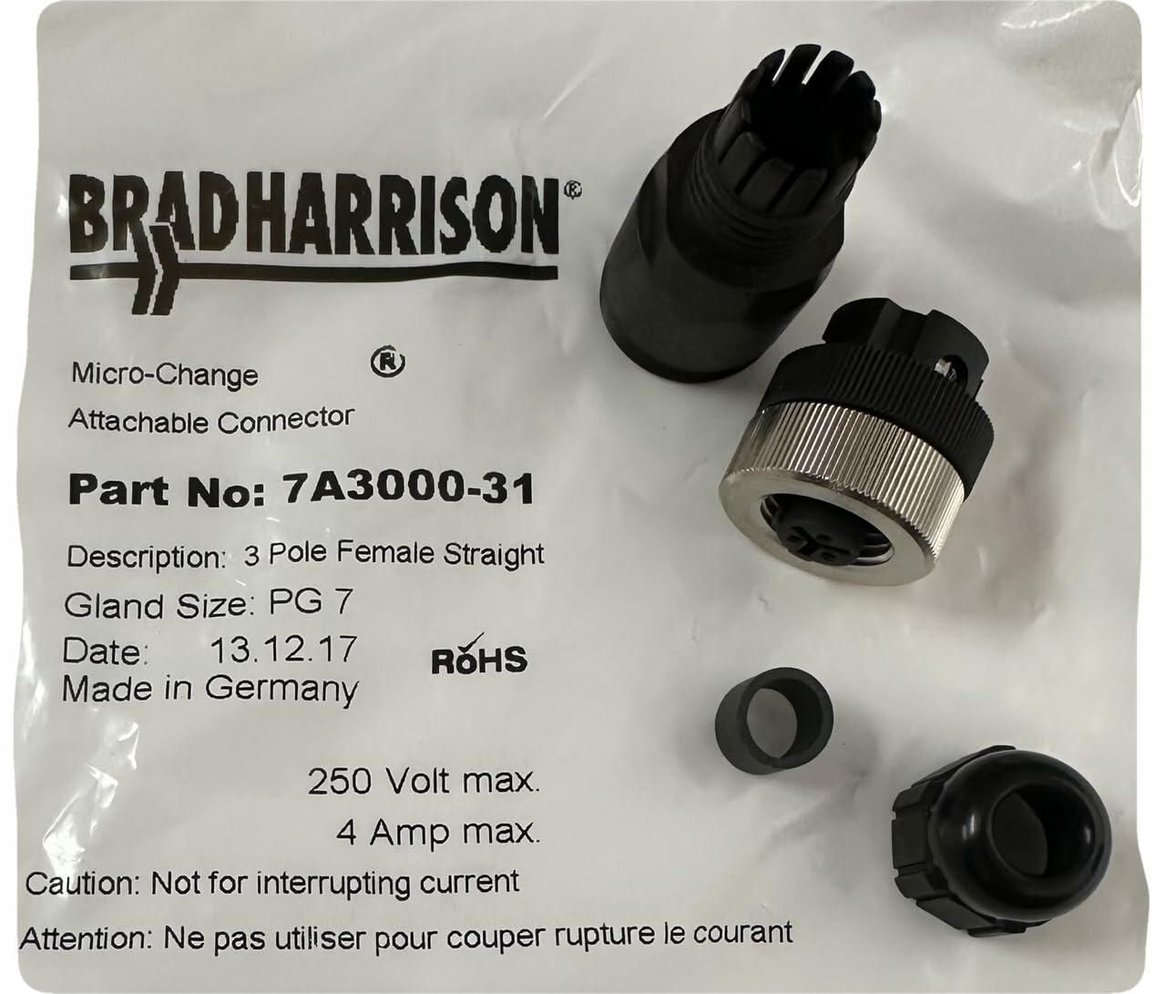 1200750014 Connector Plug Female 3 Position Circular Sockets Screw, 7A3000-31