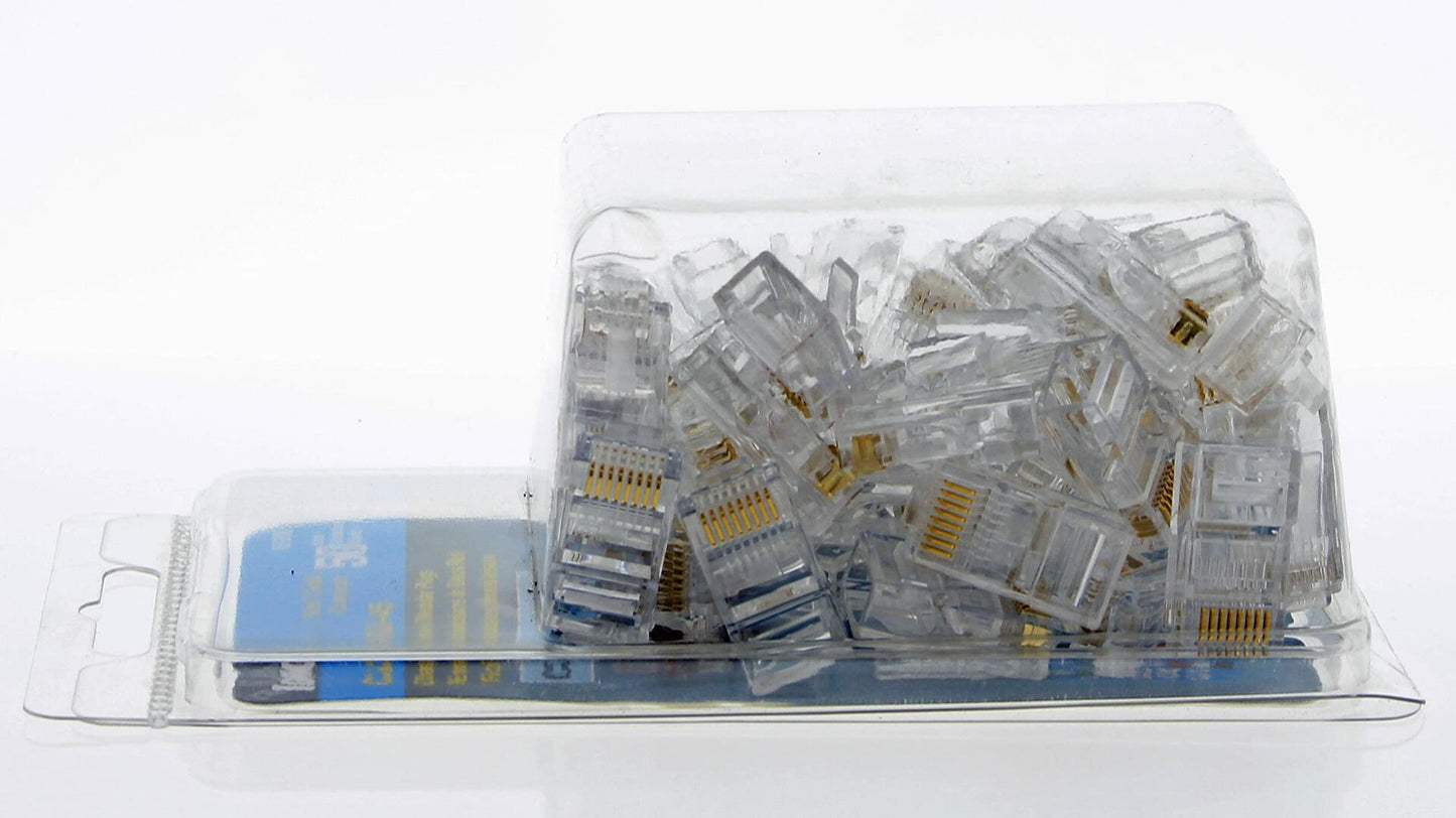 IDEAL Electrical 85-396 8P8C Modular Plugs Connector, RJ-45 Connector for CAT5e, Twisted Pair 100 MHz Cables, 50 Connectors