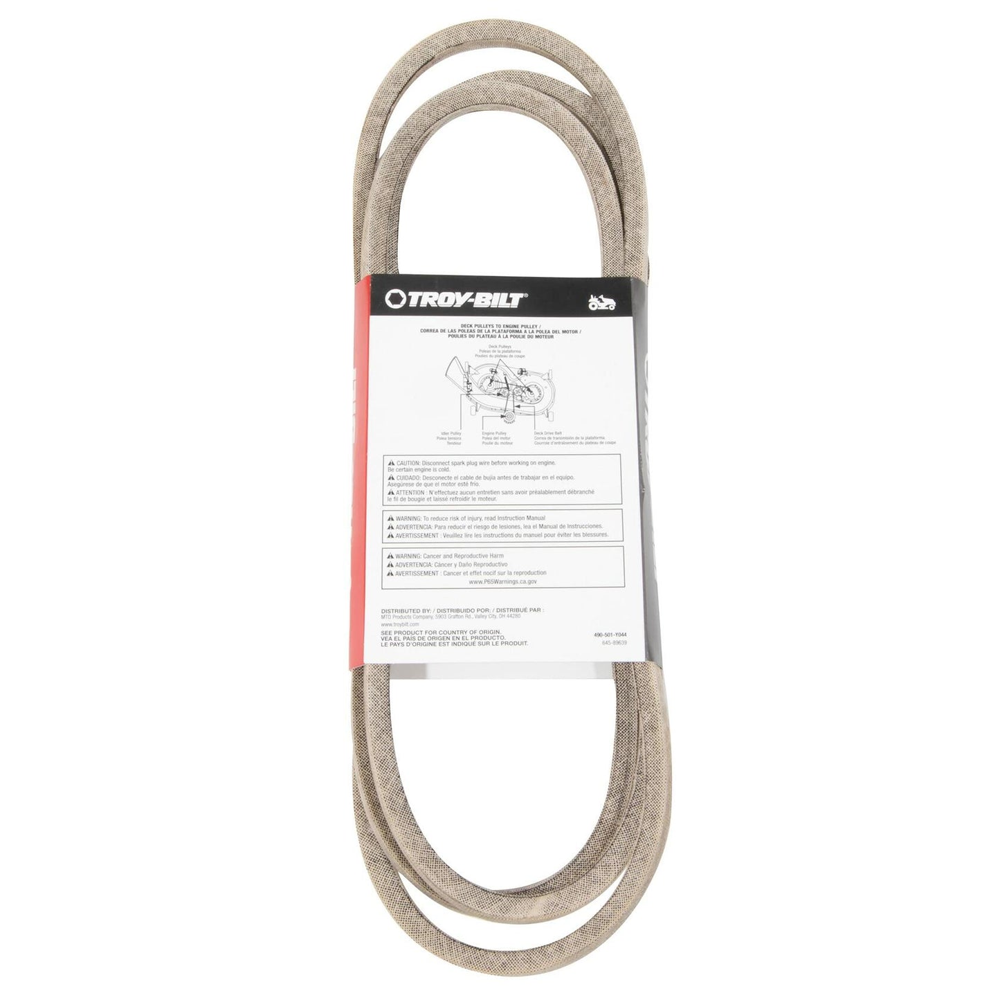 Troy-Bilt 490-501-Y044 42 in. Deck Drive Belt for Troy-Bilt Lawn Tractors, Replaces MTD 954-04060, 754-04060
