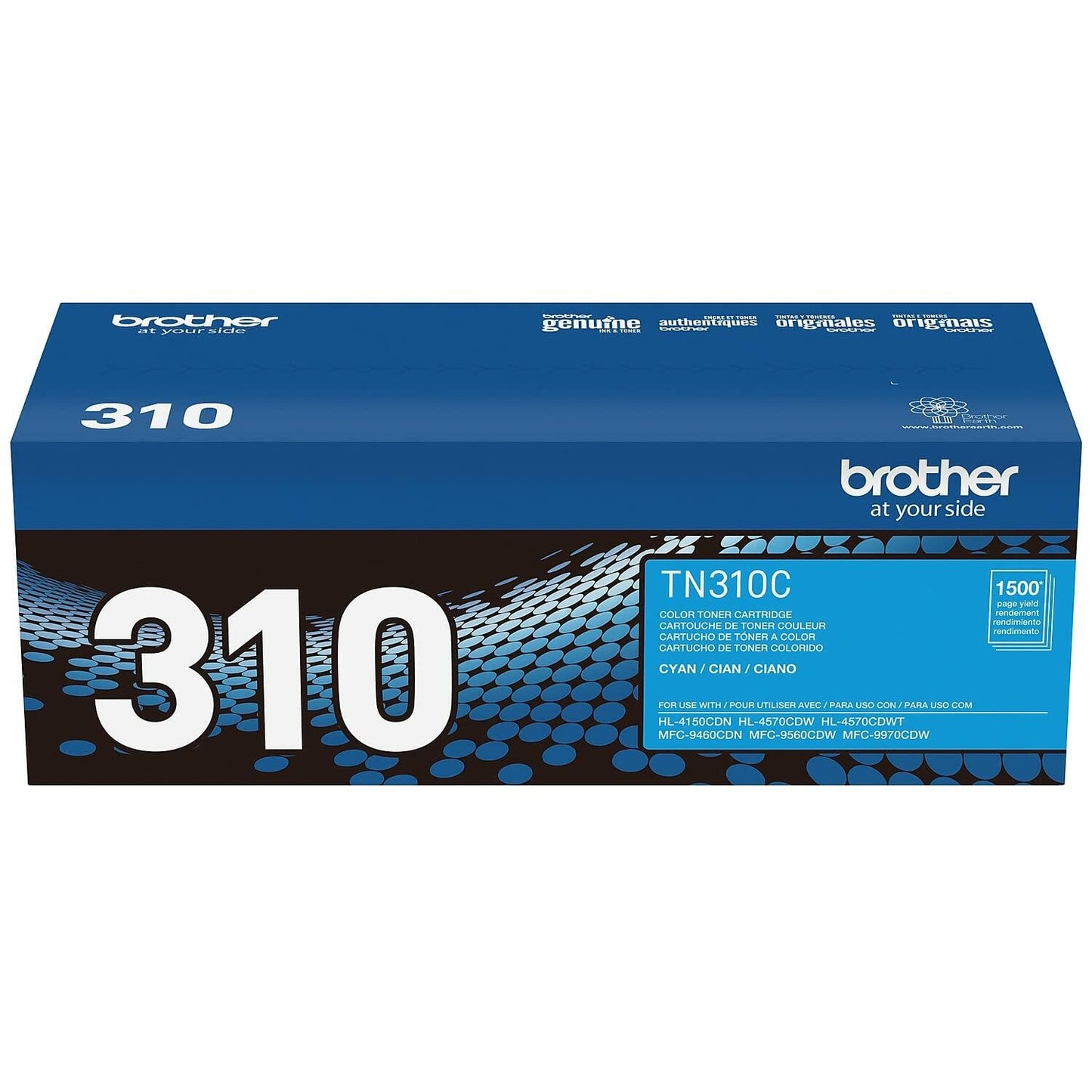 Brother Genuine Standard Yield Toner Cartridge, TN310C, Replacement Cyan Toner, Page Yield Up To 1,500 Pages, TN310