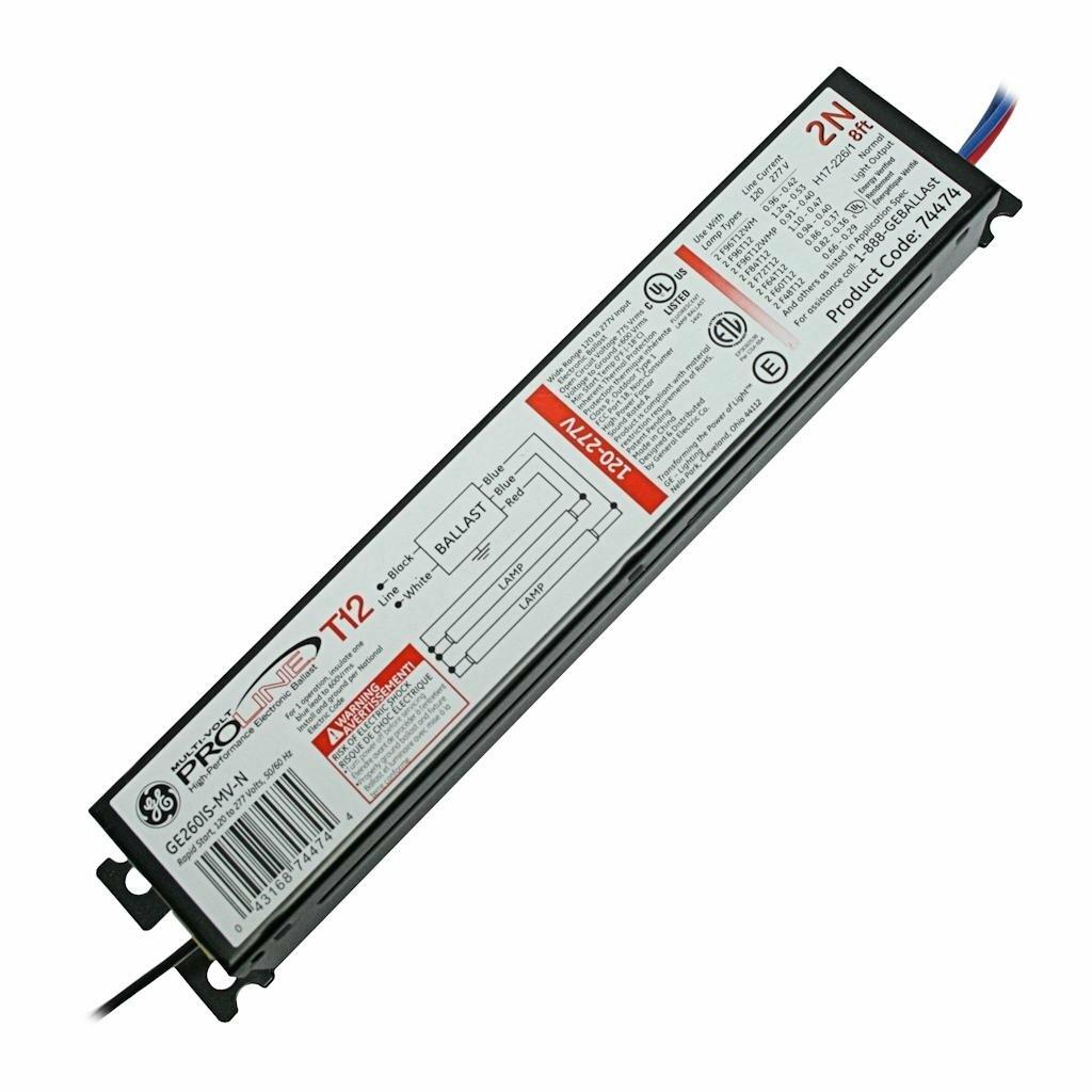 GE UltraMax Proline Electronic Ballast, 120/277 Volt Instant Start Ballast, Normal Ballast Factor, Ballast for Fluorescent Light (1) or (2) Lamp T12