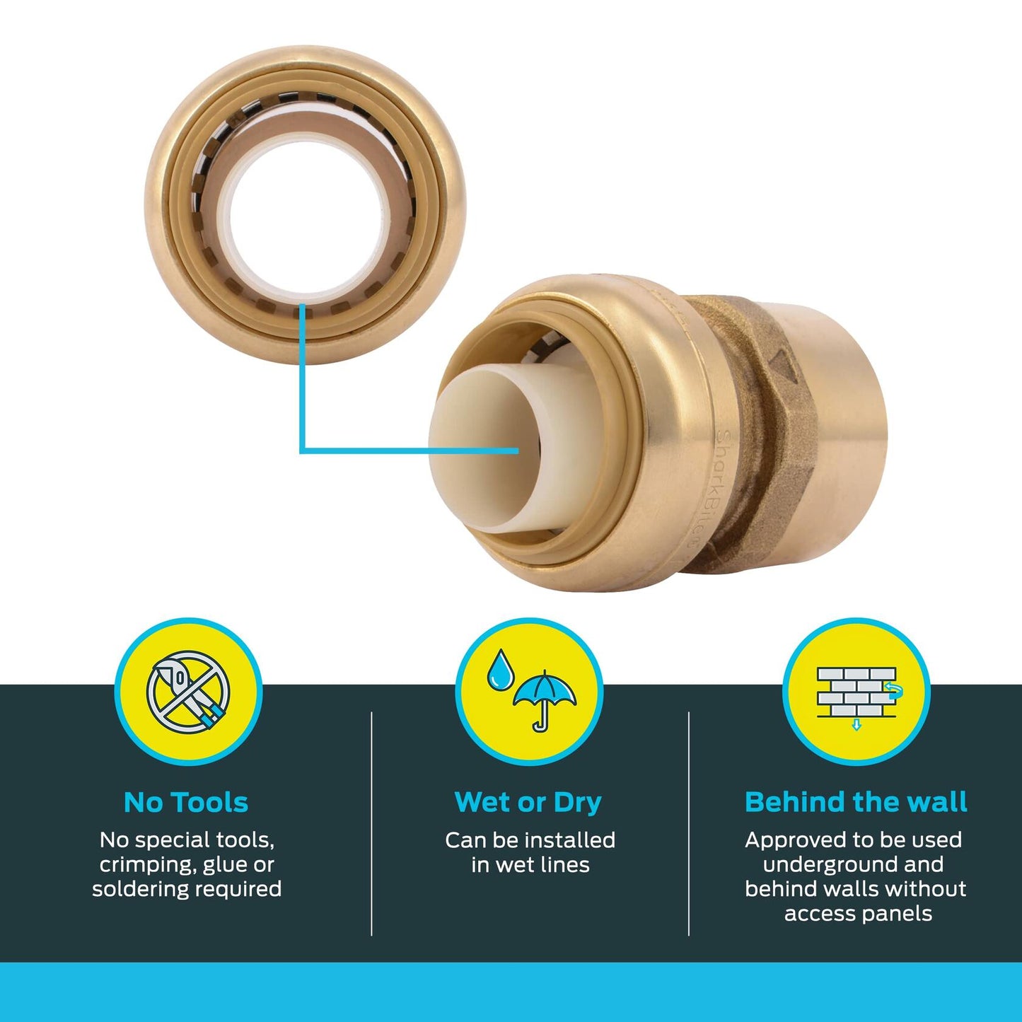 SharkBite 1 in. Push x 1 in. Dia. FPT Brass Connector