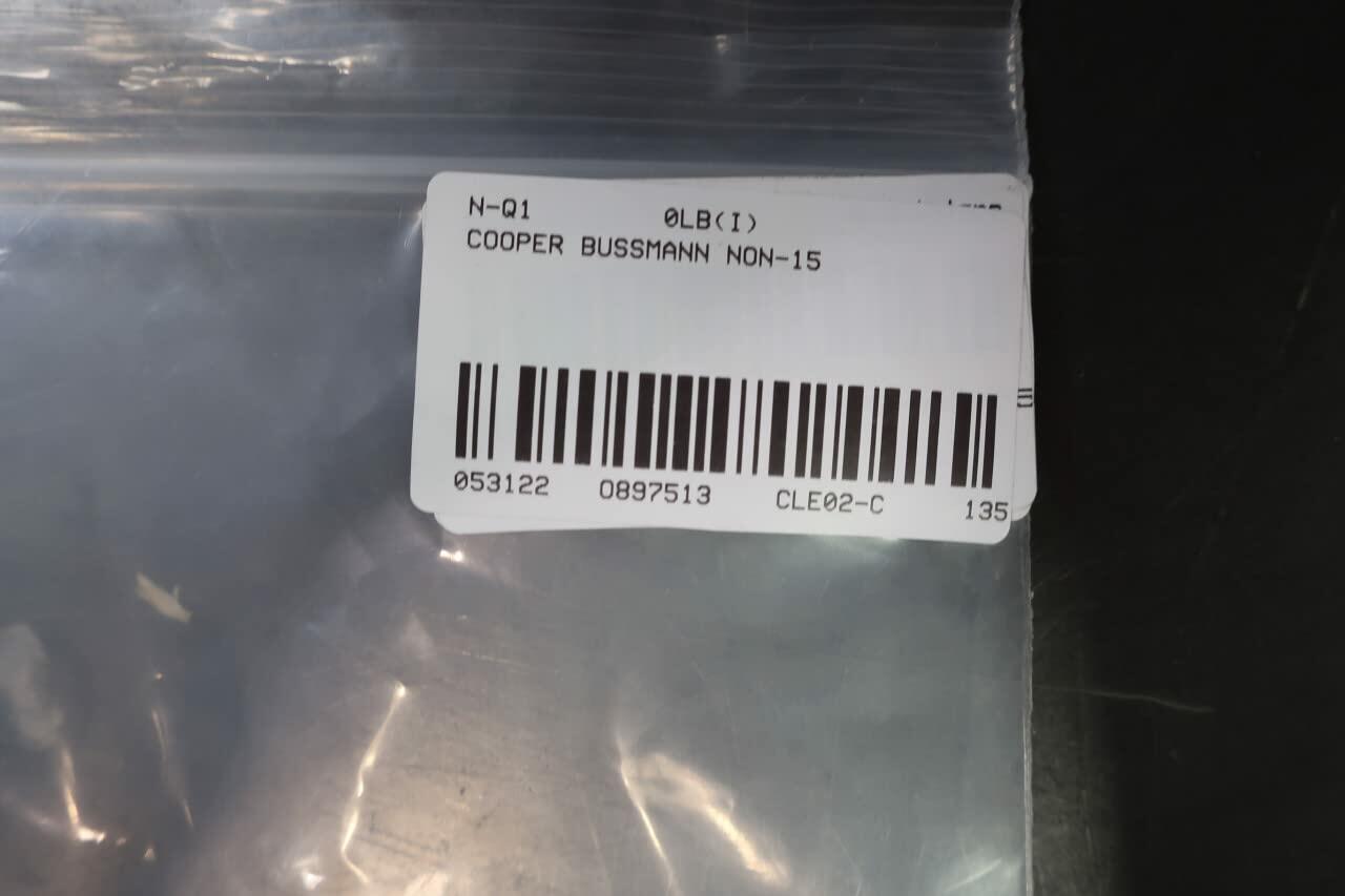 Box of 10 COOPER BUSSMANN NON-15 BUSS K5 15A AMP 250V-AC Cartridge Fuse