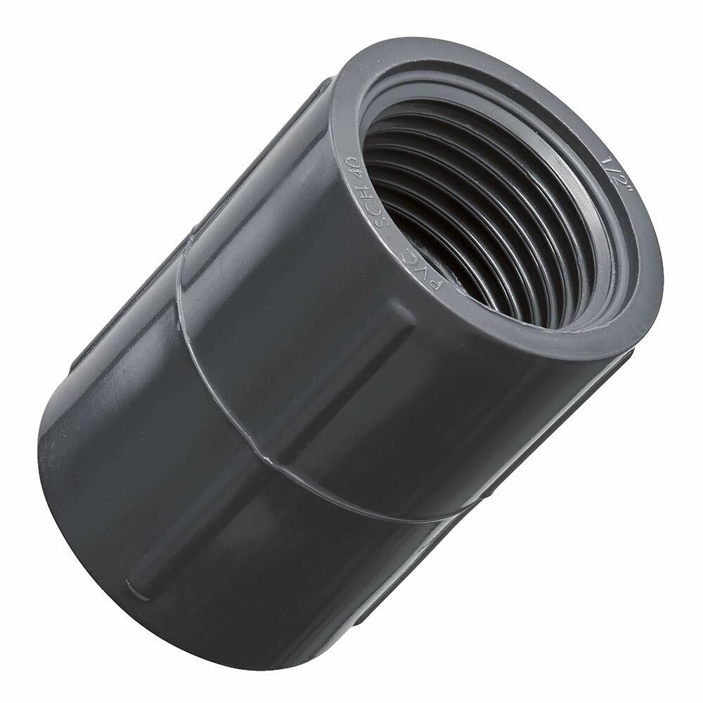 5 Pack - Orbit 1/2 Inch Female Thread PVC Coupling for Sprinkler Pipe