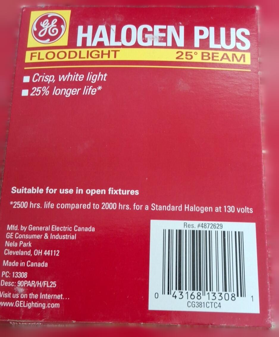 GE 13308 - 90 Watt - PAR38 90PAR/H/FL25