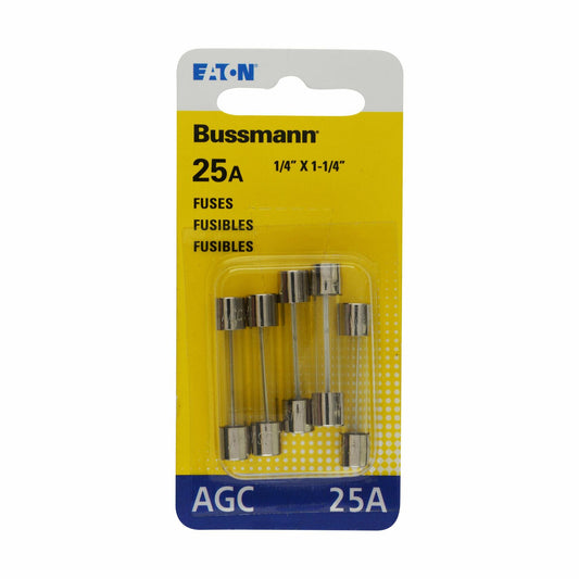Bussmann BP/AGC-25 25 Amp Fast Acting Glass Tube Fuse