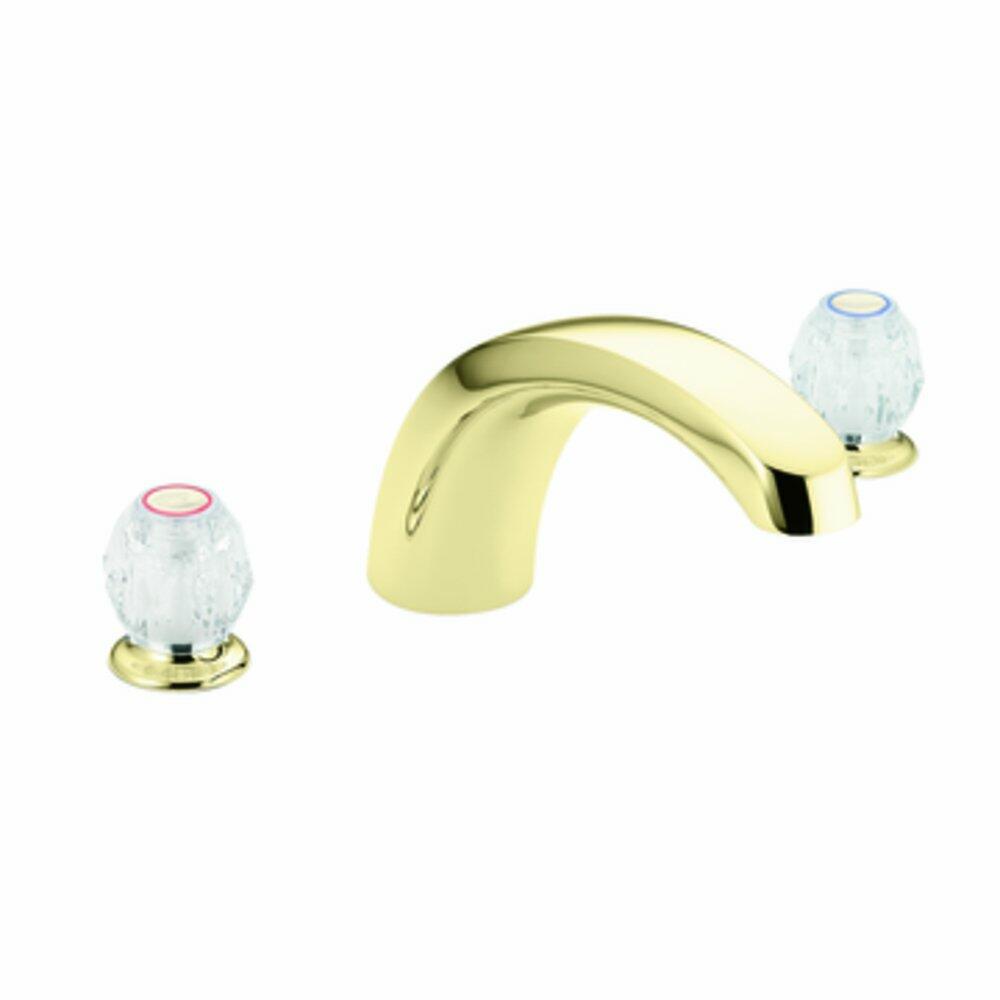 Moen T999P Chateau Two-Handle Low Arc Roman Tub Faucet Without Valve, Polished Brass
