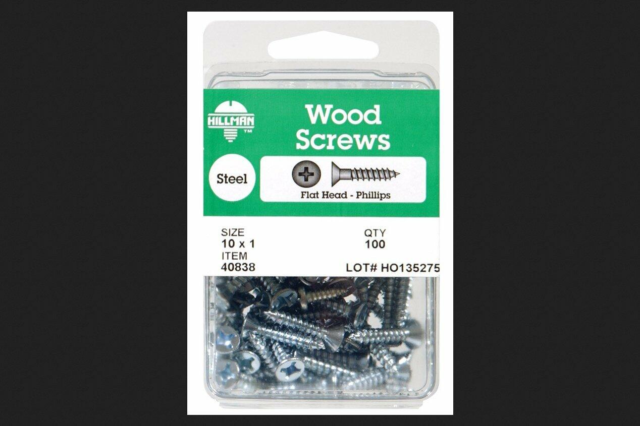 Hillman No. 8 x 1-1/4 in. L Phillips Flat Head Zinc-Plated Steel Wood Screws 100 pk