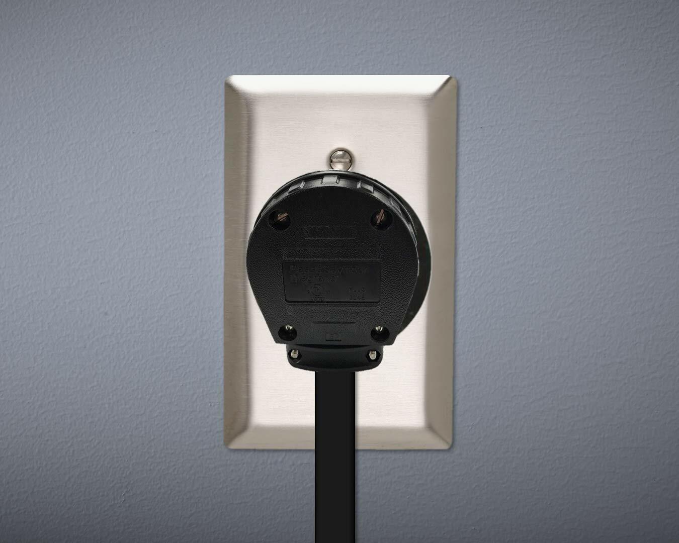 Legrand Pass & Seymour 3804CC6 50 Amp 250V 2 Pole 3 Wire Power Outlet Flush Receptacle, NEMA 6 50R, Black (1 Count)