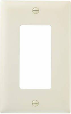 Legrand Pass & Seymour TP26LACP Trademaster Mid-Size Unbreakable Nylon Wall Plate, 1 Gang, One Decorator Rocker GFCI Cover, Light Almond (10 Pack)