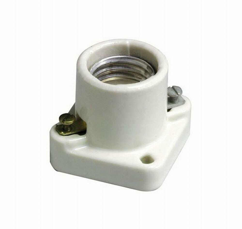 Leviton 19062 002-000 1-Circuit 1-Piece Keyless Lamp Holder, 660 W, Incandescent, Medium, White