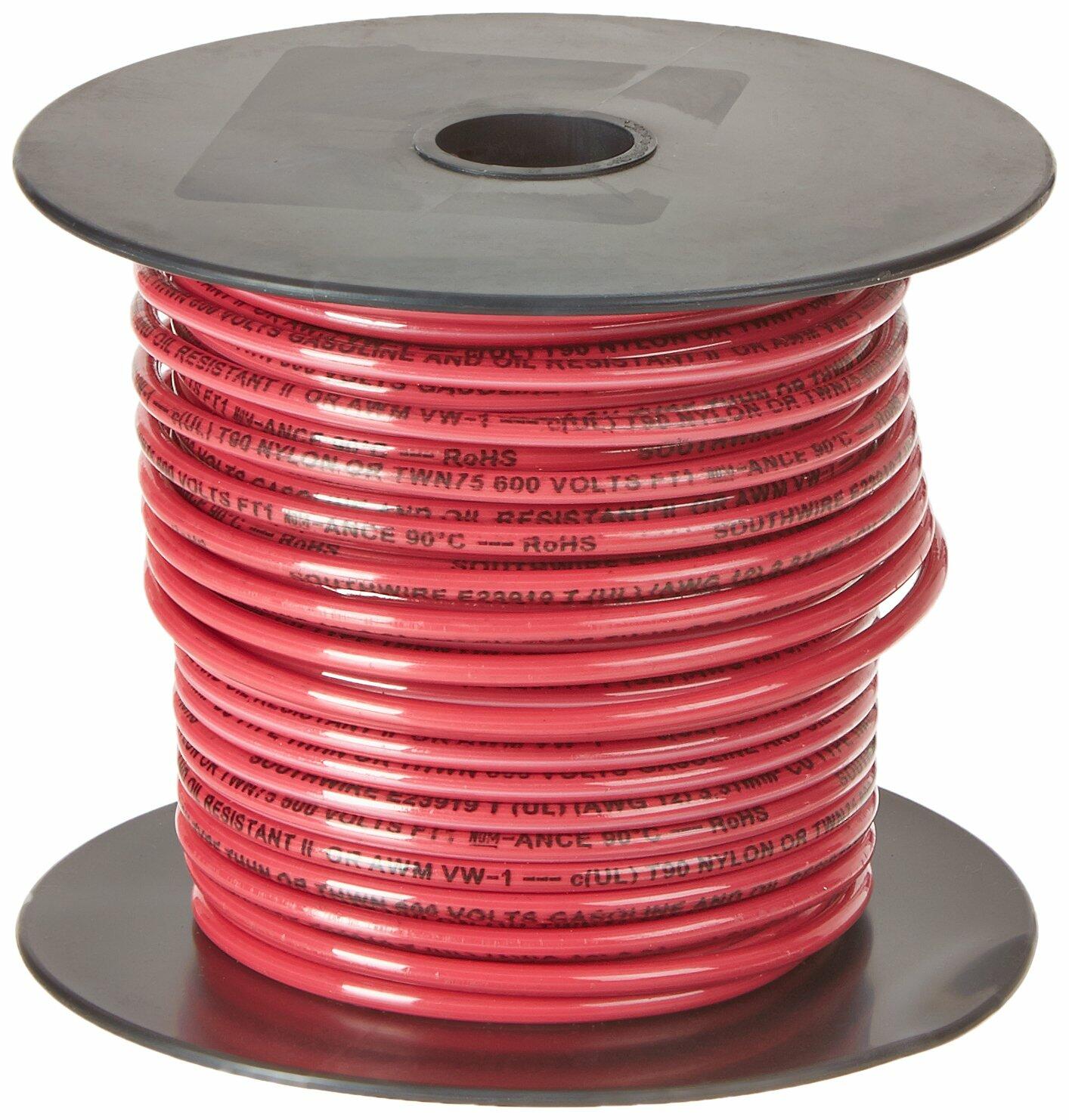 Southwire 11589984 100' 12 Gauge Red THHN Solid Wire