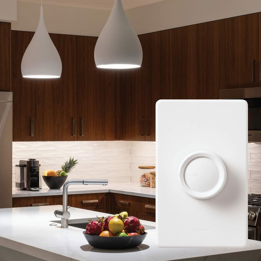Lutron Rotary Dimmer for Incandescent Bulbs, 600-Watt Single-Pole/3-Way Preset, D-603P-IV, Ivory
