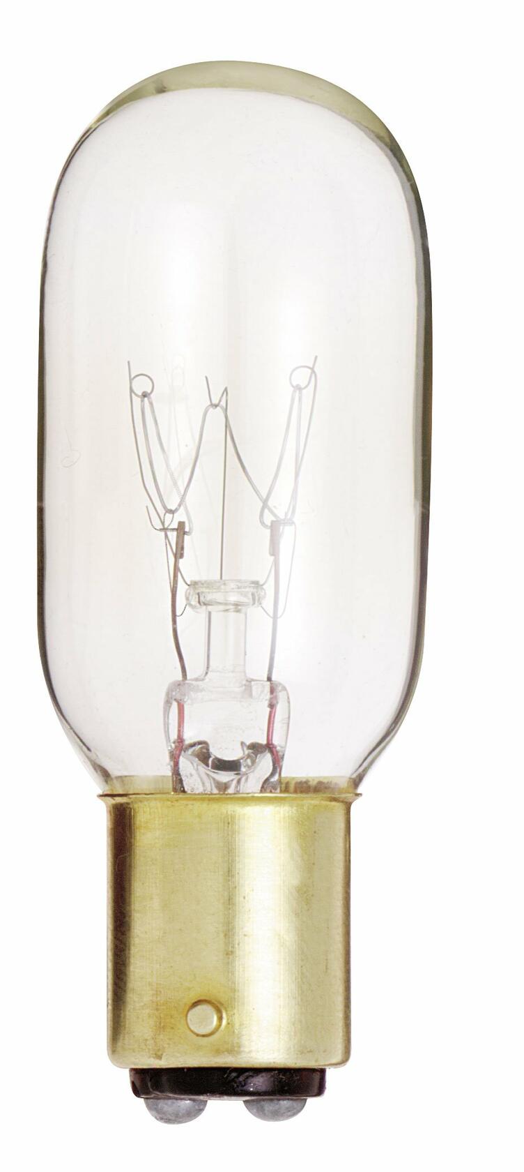 Satco S4719 130V DC Bayonet Base 15-Watt T7 Light Bulb, Clear