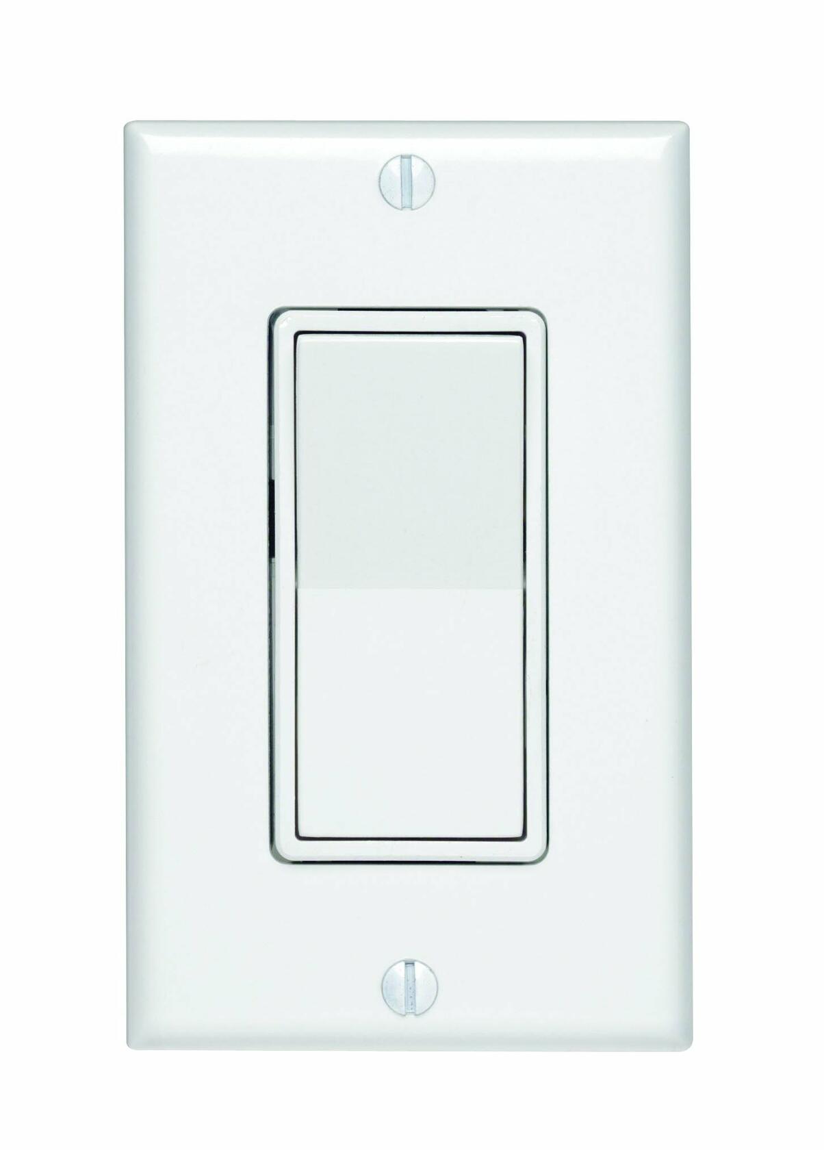 Leviton 15 Amp, 277VAC Switch Decora Standard, Quiet Rocker, Matching Decora wallplate, Residential Grade, Grounding, 5671-2W, White