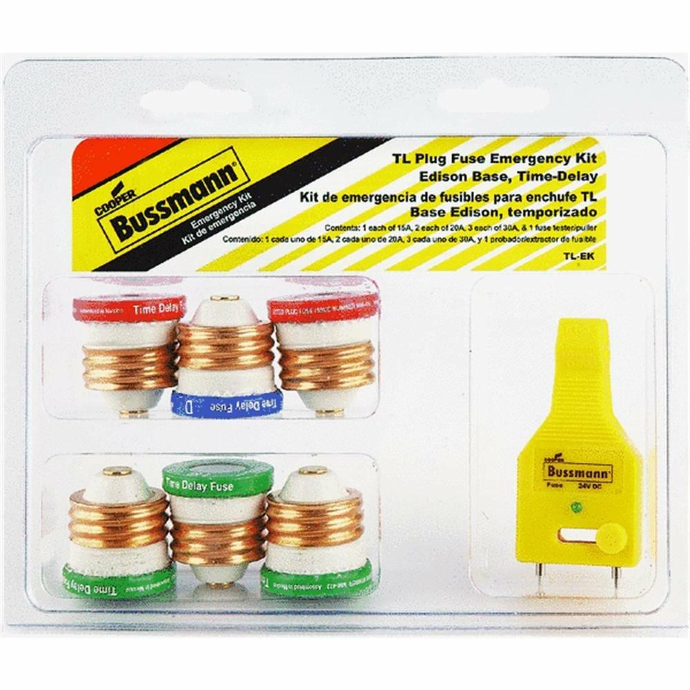 Bussmann TL-EK TL Fuse Assortment Contains 1 Ea. TL-15, 2 Ea. TL-20 & 3 Ea. TL-30 And 1 Fuse Tester, 6-Pack plus Tester