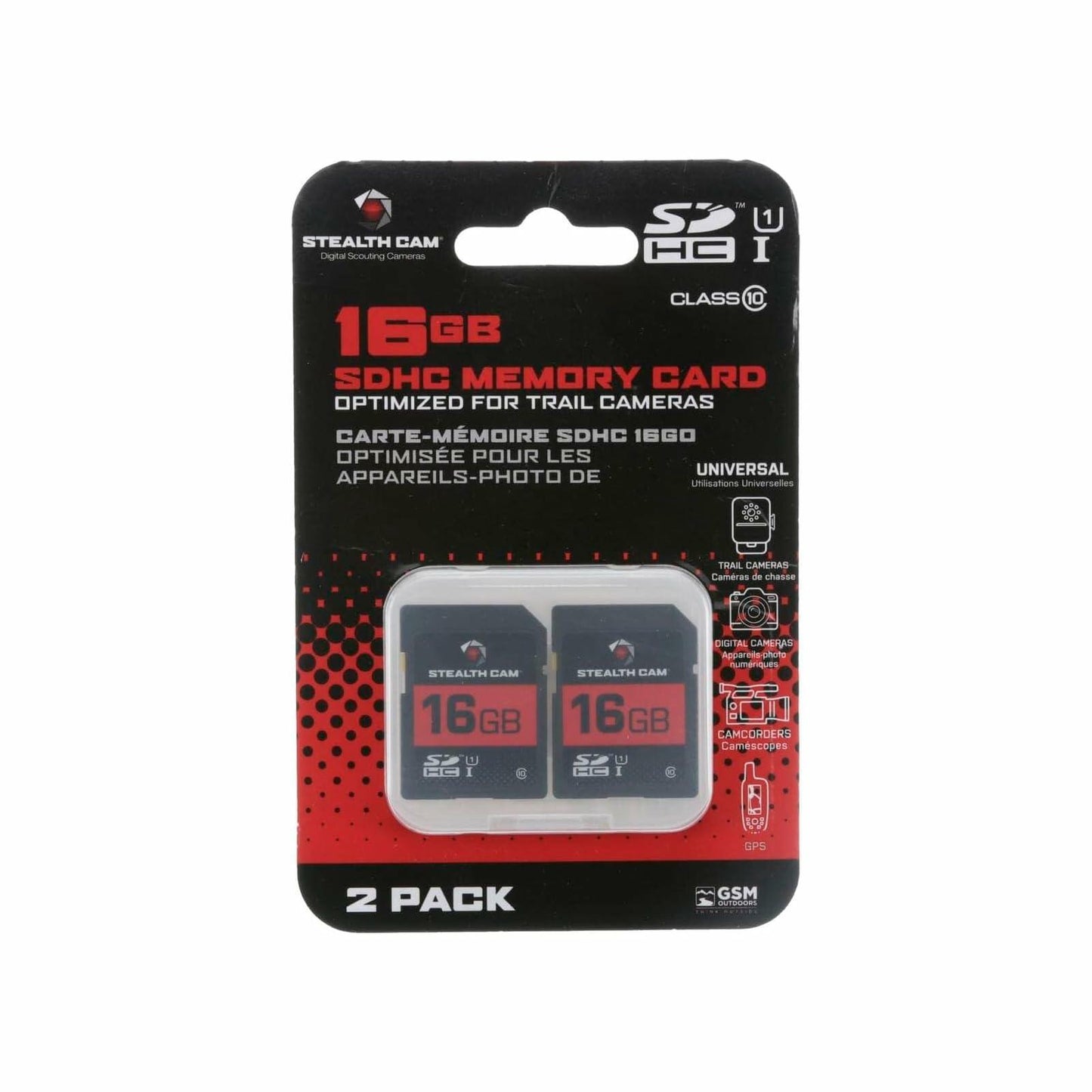 STEALTH CAM SD Card - High-Speed Data Transferring Storage Game Trail Hunting Scouting Photo Video Recording Cameras, 16GB SD Card (2 Pack)