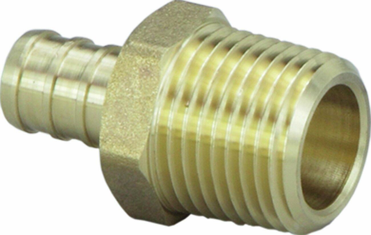 Viega 46446 PureFlow Zero Lead Brass PEX Crimp Adapter with Male 3/4-Inch by 1-Inch Crimp x Male NPT
