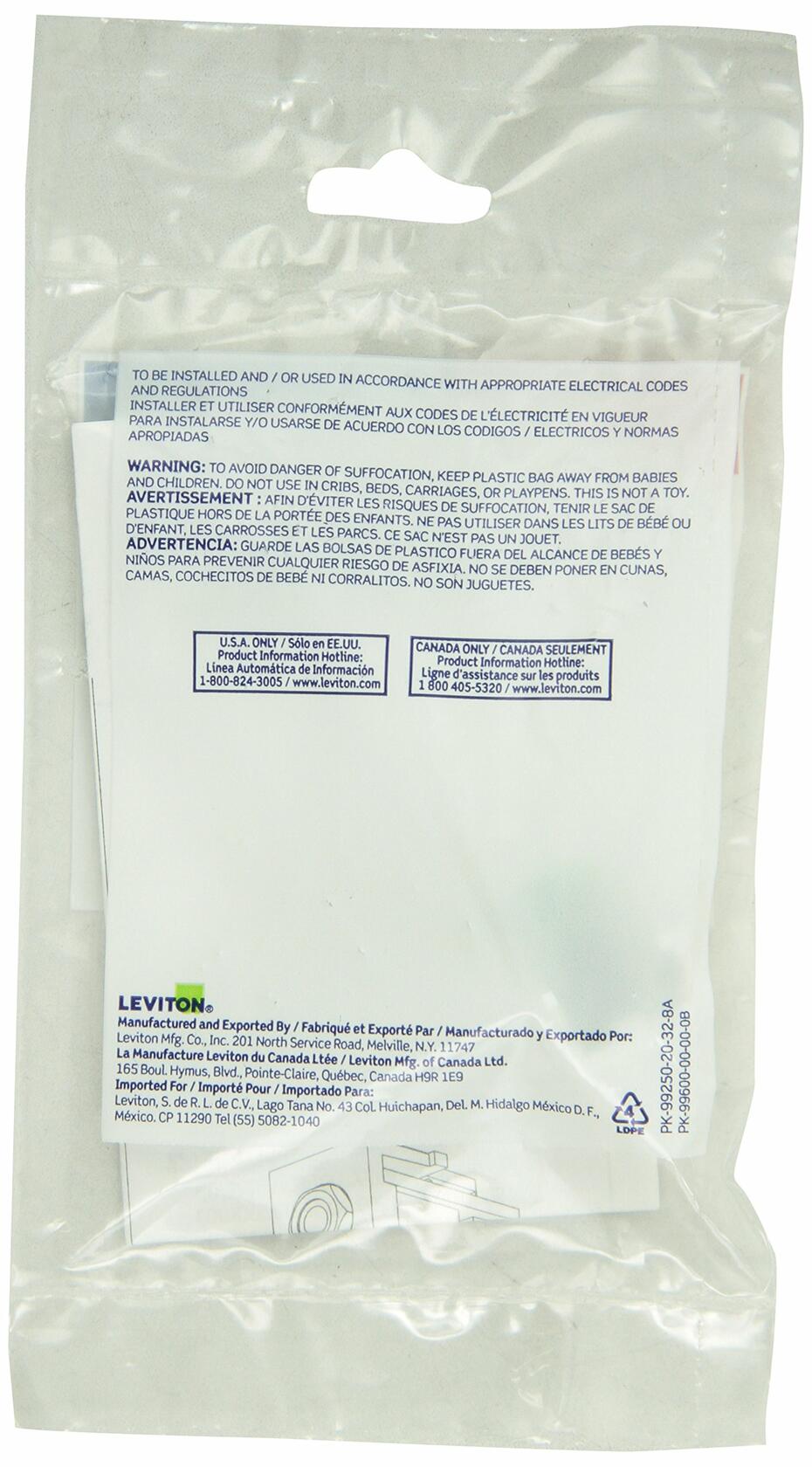 Leviton QuickPort Snap-In Module with 3.5mm Stereo Jack, Female To Screw Terminal, 40839-SWS, White
