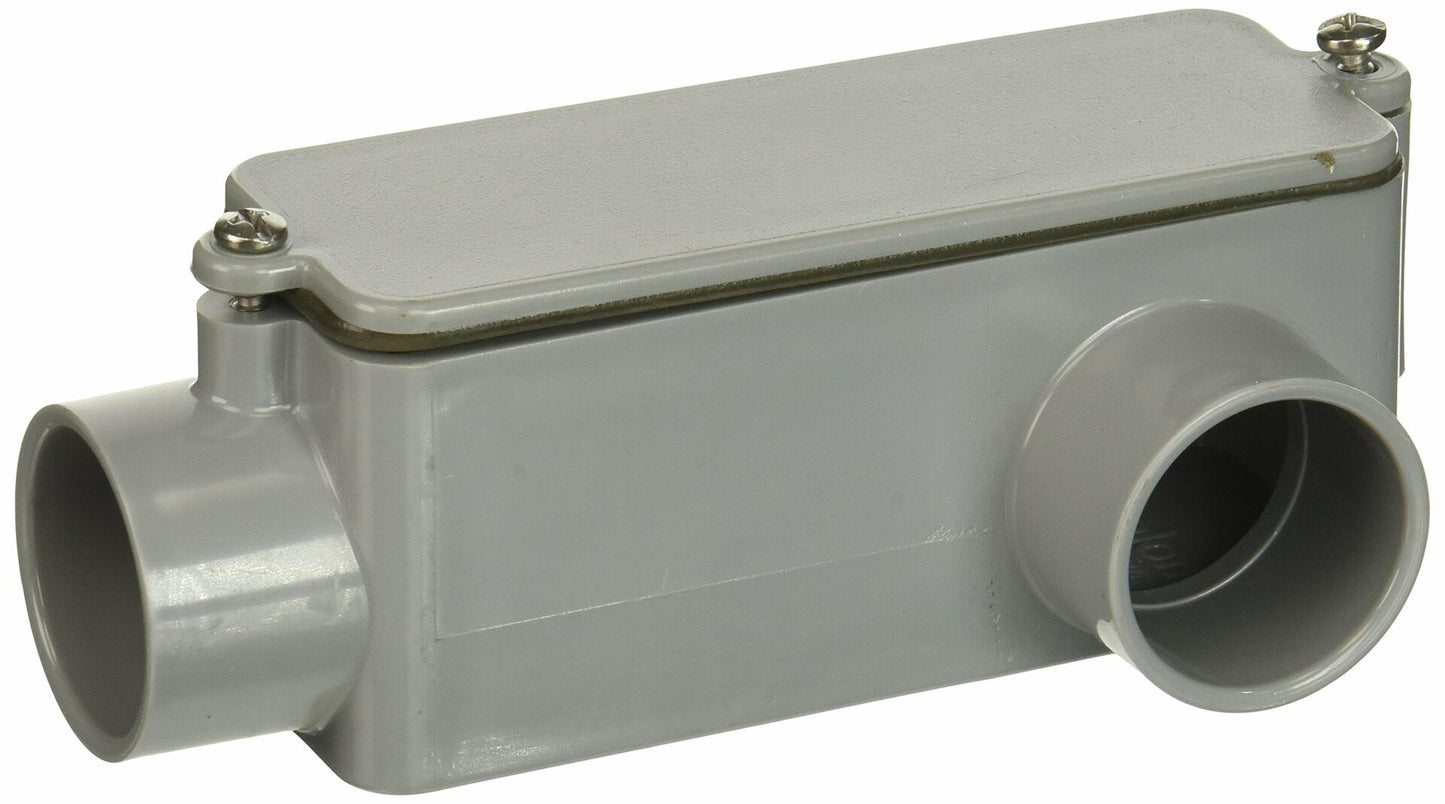 Thomas & BETTS E984F-CAR Rigid Conduit Body, Ll Configuration, 1 In Hub, Foam, Non-Threaded 6-9/32 In L, Pvc