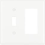 White 1-Toggle & 1 Decorator Opening Nylon Wall Plate