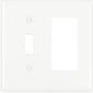 White 1-Toggle & 1 Decorator Opening Nylon Wall Plate