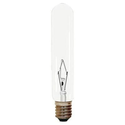 GE Lighting 13390 T6 Tubular Incandescent Lamp 15 Watt E12 Candelabra Base 107 Lumens 3000K White