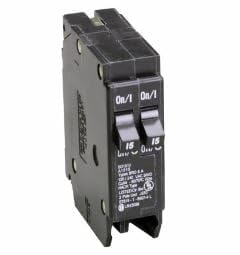 CUTLER HAMMER BD1515 10 KAIC, 120 VAC, 15/15 AMP, Circuit Breaker, Includes Rejection TAB Feature, Plug-ON, Single Pole, Thermal Magnetic, Type BD, Wire Size / #14-4 AWG CU/AL