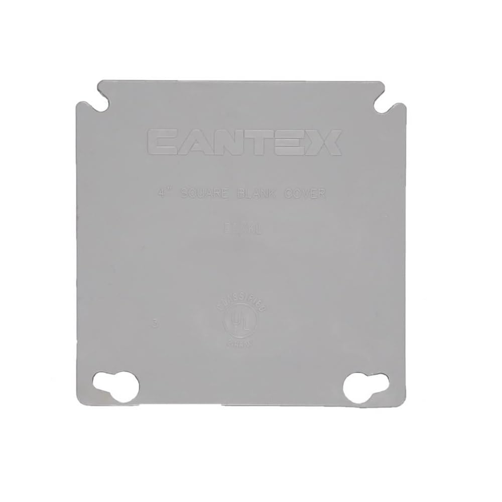 Cantex Plastic Ring Cover,2-Gang,4 in., Gray