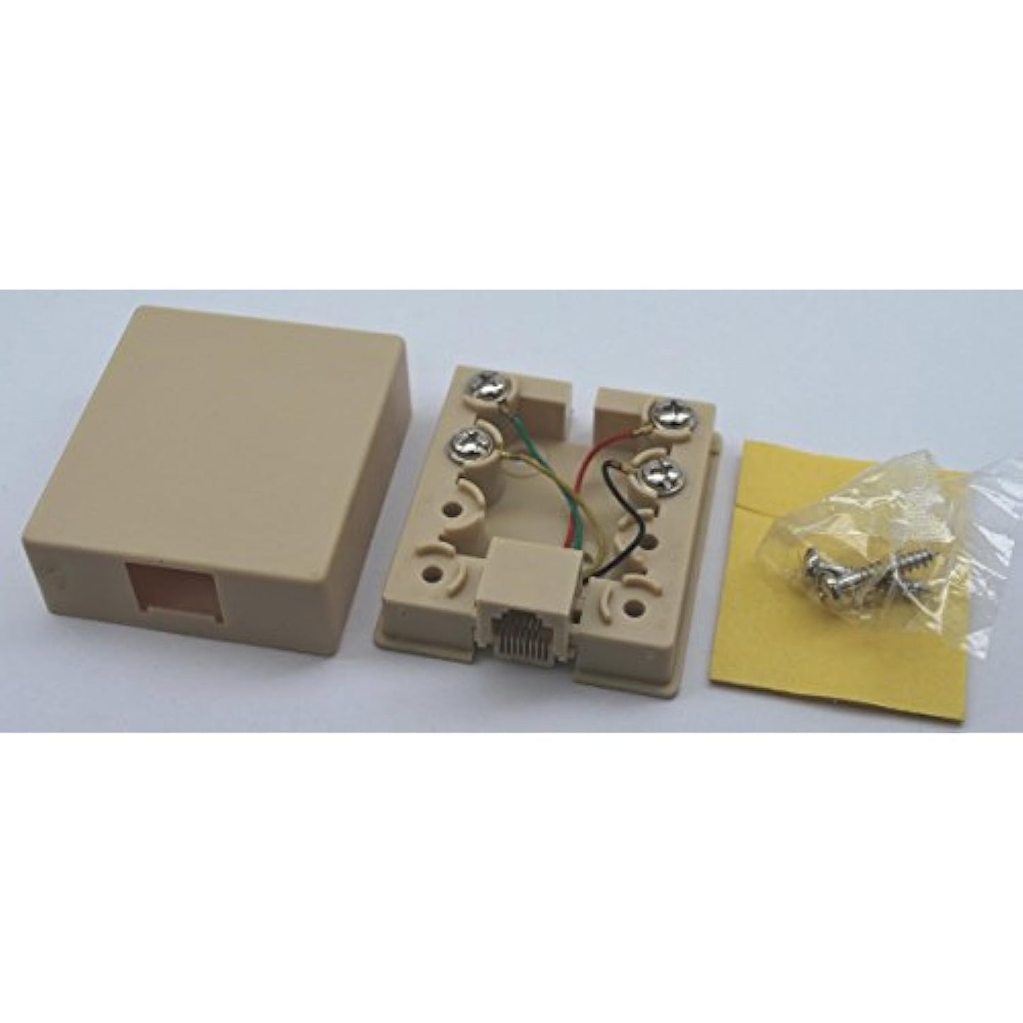 New Perfect Vision PVMSJ4 Ivory Telephone Surface Mount Jack Modular Phone RJ11