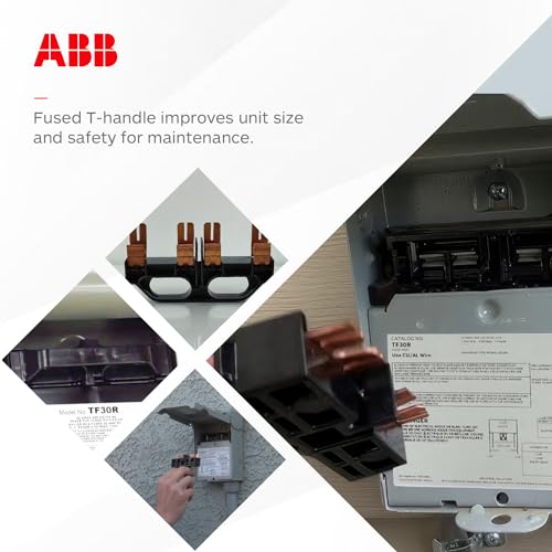 ABB TF30RCP • Weatherproof Fused AC Disconnect Switch • AC Disconnect 30A 240V • 1 Phase N3R • Horsepower Rated • 10kAIC