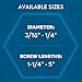 Tapcon 3/16 x 2-3/4 Inch Blue Climaseal Hex Head Concrete Anchors, 25 PCS, Corrosion Resistant Coating, Heavy-Duty Concrete and Masonry Screws, Superior Holding Strength, Drill Bit Sold Separately
