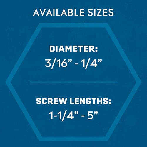 Tapcon 3/16 x 2-3/4 Inch Blue Climaseal Hex Head Concrete Anchors, 25 PCS, Corrosion Resistant Coating, Heavy-Duty Concrete and Masonry Screws, Superior Holding Strength, Drill Bit Sold Separately
