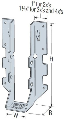 Simpson Strong-Tie LUS210SS LUS Stainless-Steel Face-Mount Joist Hanger for 2x10 (Pack of 25)