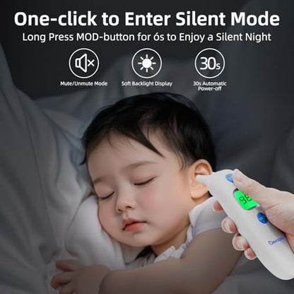 Berrcom Non Contact Infrared Forehead Thermometer Baby Fever Check Thermometer Touchless Digital Thermometer with Fever Alert for Kids Adult