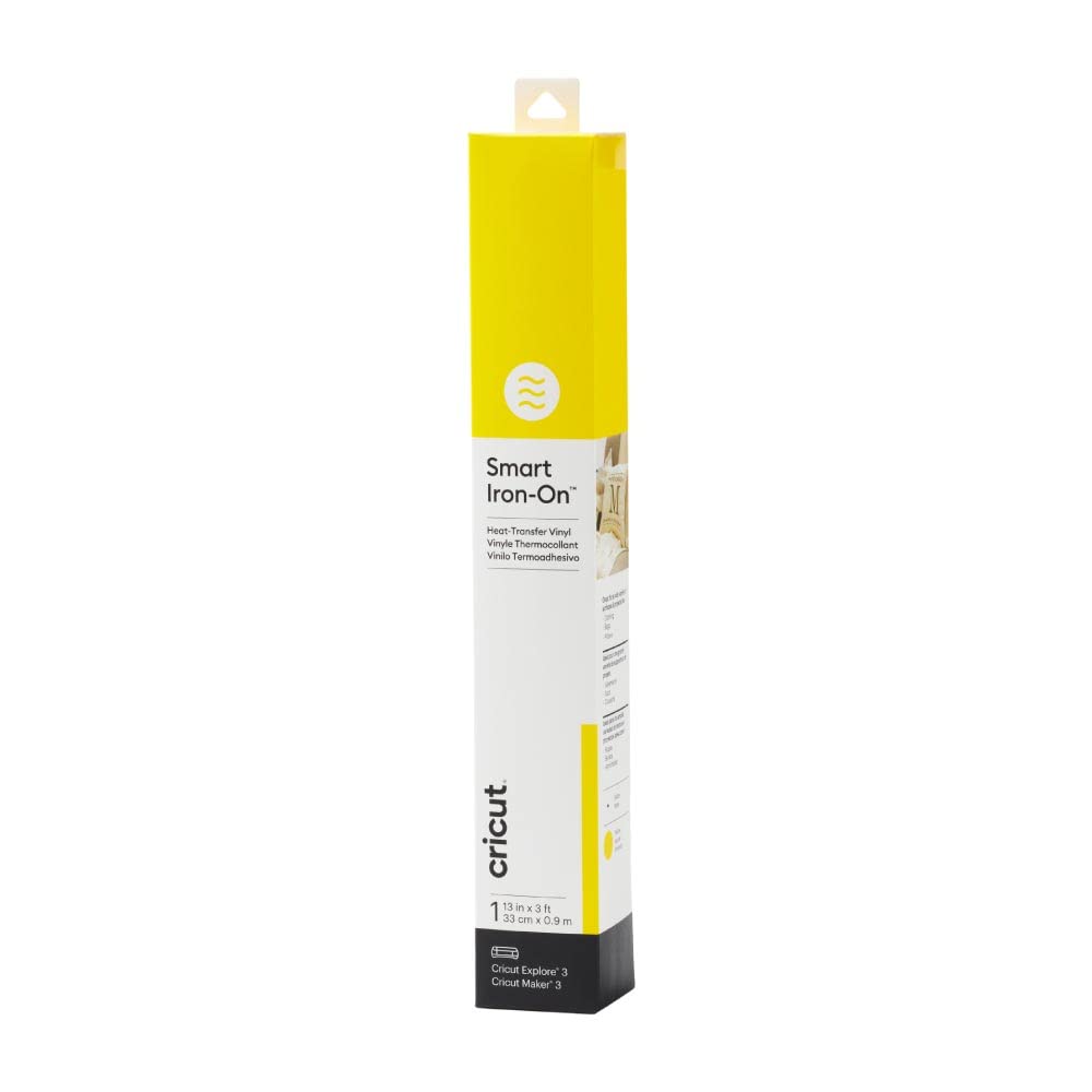 Cricut Smart Iron On, Yellow - 3ft Roll (13'x36') Heat Transfer Vinyl for Maker & Explore Machines- Matless Cutting for Long cuts up to 12ft