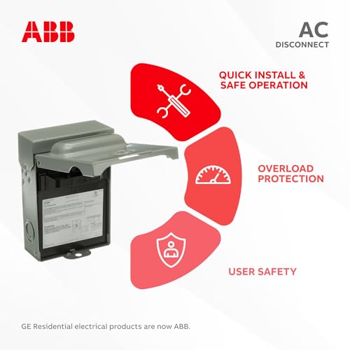 ABB TF30RCP • Weatherproof Fused AC Disconnect Switch • AC Disconnect 30A 240V • 1 Phase N3R • Horsepower Rated • 10kAIC