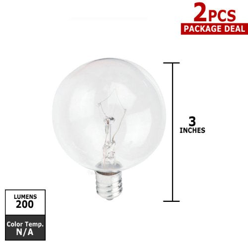 25 Watts 120 Volts Clear Globe Bulb Candelabra Screw (E12) Base