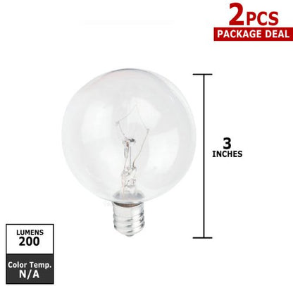 25 Watts 120 Volts Clear Globe Bulb Candelabra Screw (E12) Base